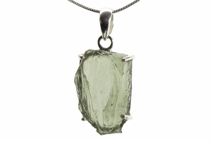 Green Moldavite Tektite Pendant ( g) - Czech Republic #376324
